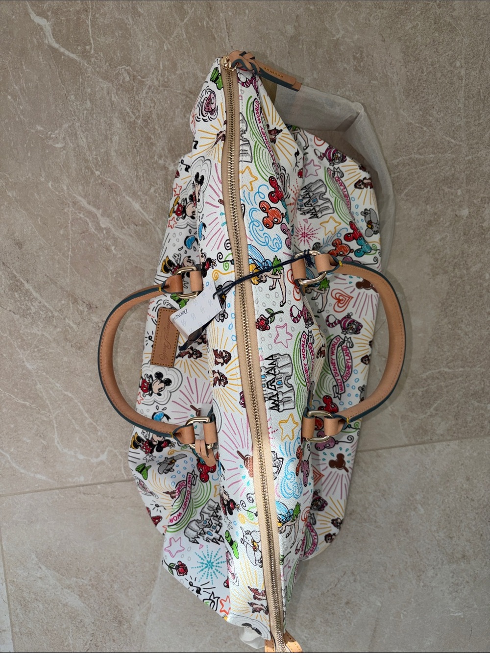 Dooney & Bourke White Multicolor Disney Print Weekender - Picture 15 of 17
